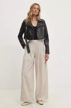 Хлопковые брюки Answear Lab, бежевый