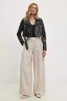 Хлопковые брюки Answear Lab, бежевый