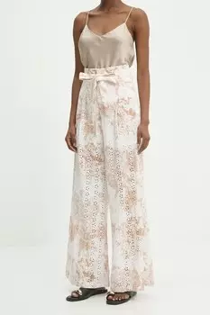 Хлопковые брюки Answear.Lab, бежевый