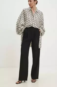 Хлопковые брюки Answear Lab, черный