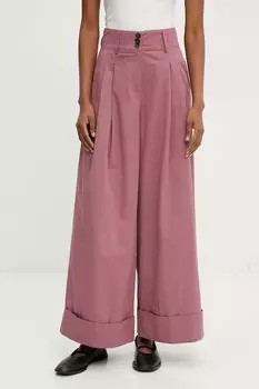 Хлопковые брюки Answear.Lab, розовый