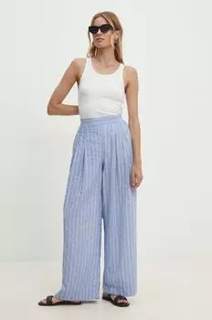 Хлопковые брюки Answear Lab, синий