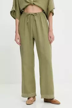 Хлопковые брюки Answear.Lab, зеленый