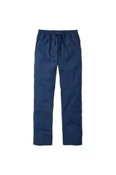 Хлопковые брюки без застежки, внутренняя часть штанины 27 дюймов (68,5 см). Cotton Traders, синий