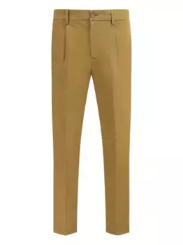 Хлопковые брюки Brera со складками Cruna, коричневый