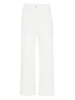 Хлопковые брюки Brunello Cucinelli, белый