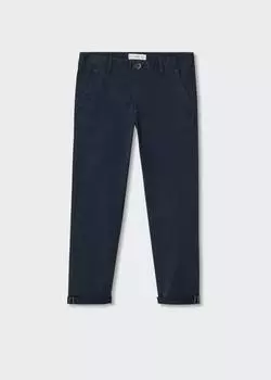 Хлопковые брюки чинос MANGO, военно-морской
