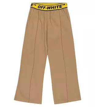 Хлопковые брюки чинос с логотипом Off-White, белый
