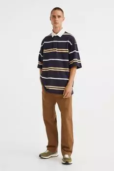 Хлопковые брюки чинос свободного кроя H&amp;M, коричневый