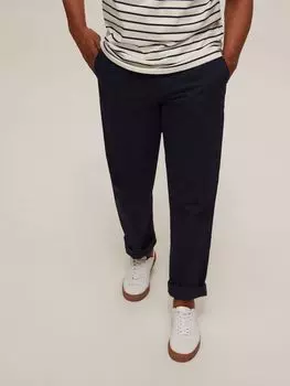 Хлопковые брюки чинос свободного кроя John Lewis, темно-синий