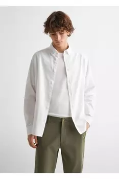 Хлопковые брюки-чиносы Mango, хаки