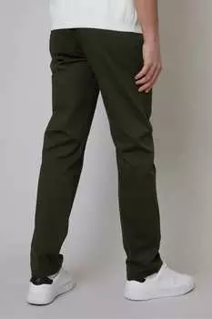 Хлопковые брюки-чиносы стандартного кроя с эластичной отделкой Threadbare, хаки