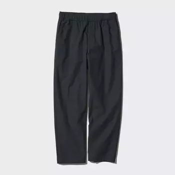 Хлопковые брюки длиной до щиколотки UNIQLO, черный