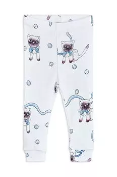 Хлопковые брюки для новорожденных Mini Rodini, белый