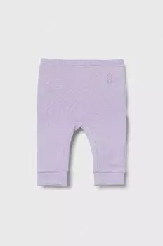 Хлопковые брюки для новорожденных United Colors of Benetton, фиолетовый