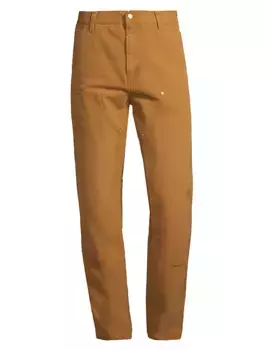 Хлопковые брюки до колена с двойным коленом Carhartt Wip, Темно-коричневый