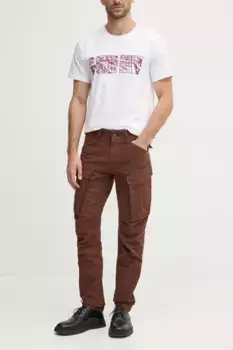 Хлопковые брюки G-Star Raw, коричневый
