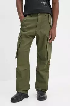 Хлопковые брюки G-Star, зеленый