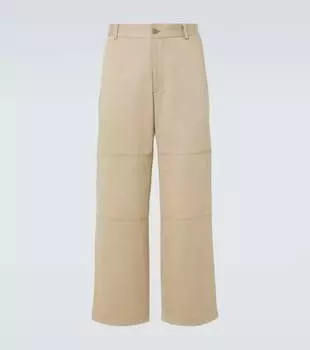 Хлопковые брюки габардин Moncler, Sand Beige