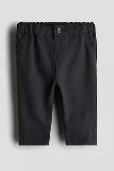 Хлопковые брюки H&M, серый