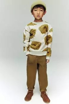 Хлопковые брюки H&M, желтый