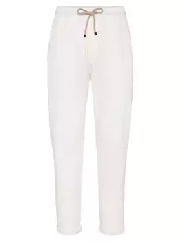 Хлопковые брюки из ткани френч терри Brunello Cucinelli, белый