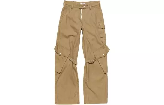 Хлопковые брюки-карго Acne Studios, хаки
