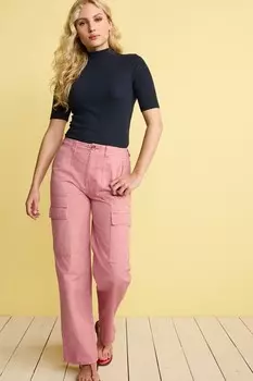 Хлопковые брюки карго боевые Next, розовый