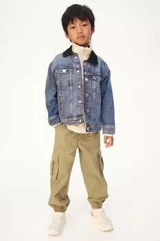 Хлопковые брюки-карго H&M, зеленый