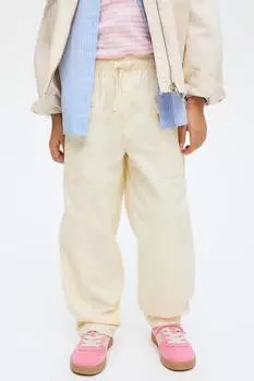 Хлопковые брюки-карго H&M, желтый