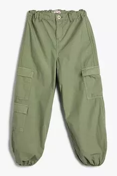 Хлопковые брюки-карго Koton, зеленый