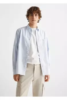 Хлопковые брюки-карго Mango, синий