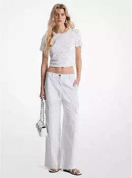 Хлопковые брюки-карго Michael Kors, белый
