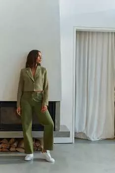 Хлопковые брюки-карго Next, зеленый