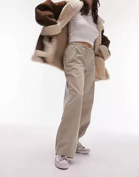 Хлопковые брюки карго с низкой посадкой и замазкой Topshop