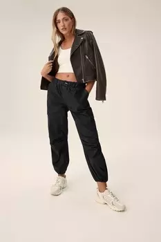 Хлопковые брюки карго с парашютом Next, черный