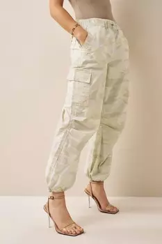 Хлопковые брюки карго с парашютом Next, желтый