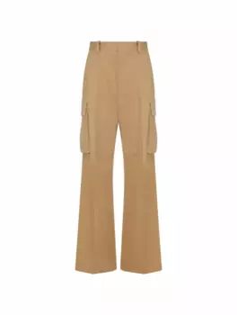 Хлопковые брюки карго Victoria Beckham, коричневый