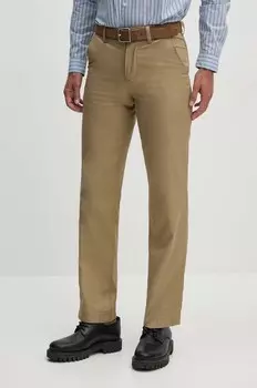 Хлопковые брюки Lacoste, бежевый