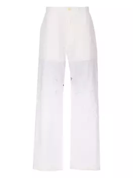 Хлопковые брюки Marine Serre, белый