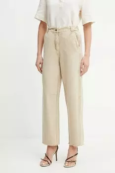 Хлопковые брюки Max&Co., бежевый