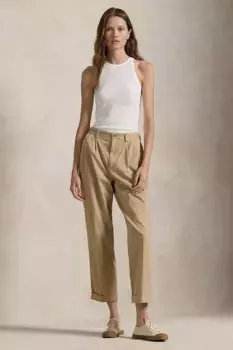 Хлопковые брюки Polo Ralph Lauren, бежевый