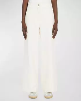 Хлопковые брюки прямого кроя Filtro Weekend Max Mara, цвет Ecru