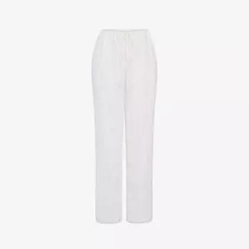 Хлопковые брюки прямого кроя со средней посадкой и узором Frankie House Of Cb, белый