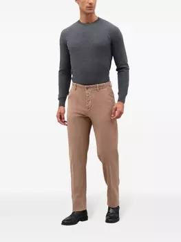 Хлопковые брюки прямого покроя Boglioli, нейтральный цвет