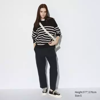 Хлопковые брюки relax UNIQLO, черный