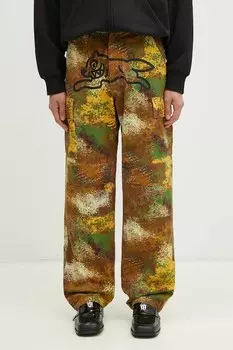 Хлопковые брюки Running Dog Cargo Pant Icecream, зеленый