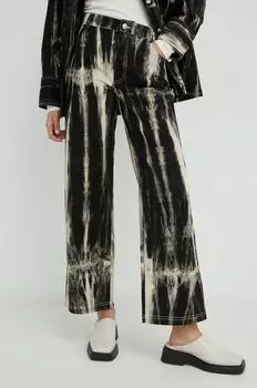 Хлопковые брюки с эффектом «резюме» Resume, черный