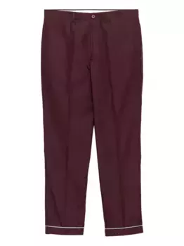 Хлопковые брюки с кантом Prada, красный