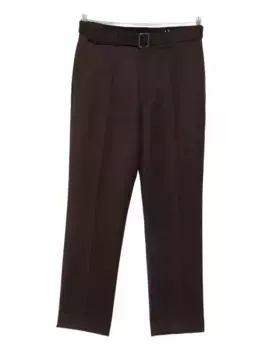 Хлопковые брюки с поясом MM6 Maison Margiela, коричневый